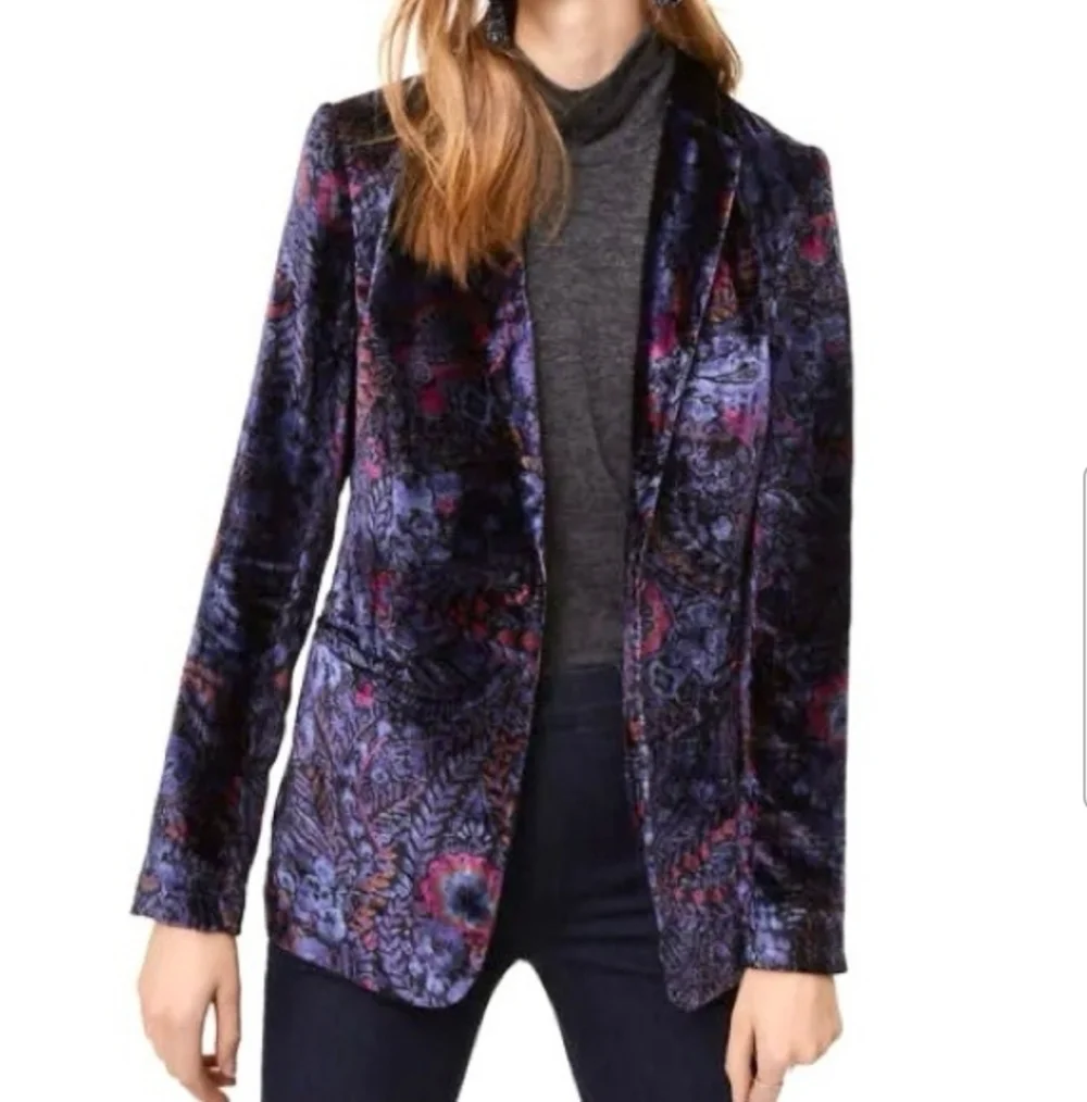 LOFT Velvet Paisley Blazer 0 Petite